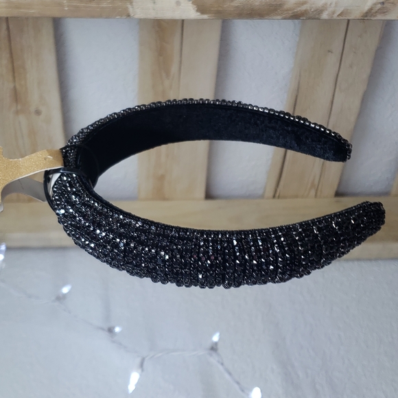Black Natasha luxury headband Rhinestone wedding or bridal shower - Picture 3 of 10